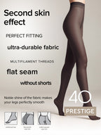 TheRanok.com Tights Conte Prestige 40 Den - Sheer to Waist Noble Shine — detail close-up