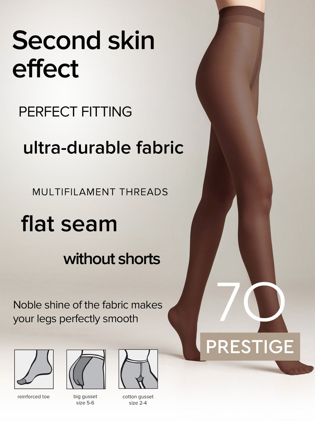 TheRanok.com Tights Conte Prestige 70 Den - Soft Silk — size reference
