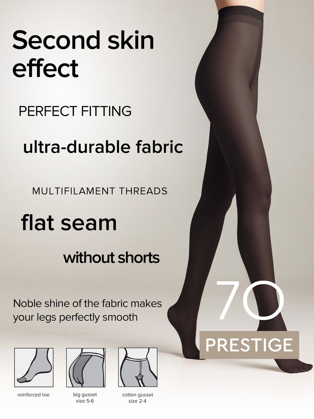 TheRanok.com Tights Conte Prestige 70 Den - Soft Silk — detail close-up