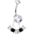 BodyCandy Clear Black CZ Gem Sassy Sparkle Butterfly Dangle Belly Ring — main product shot