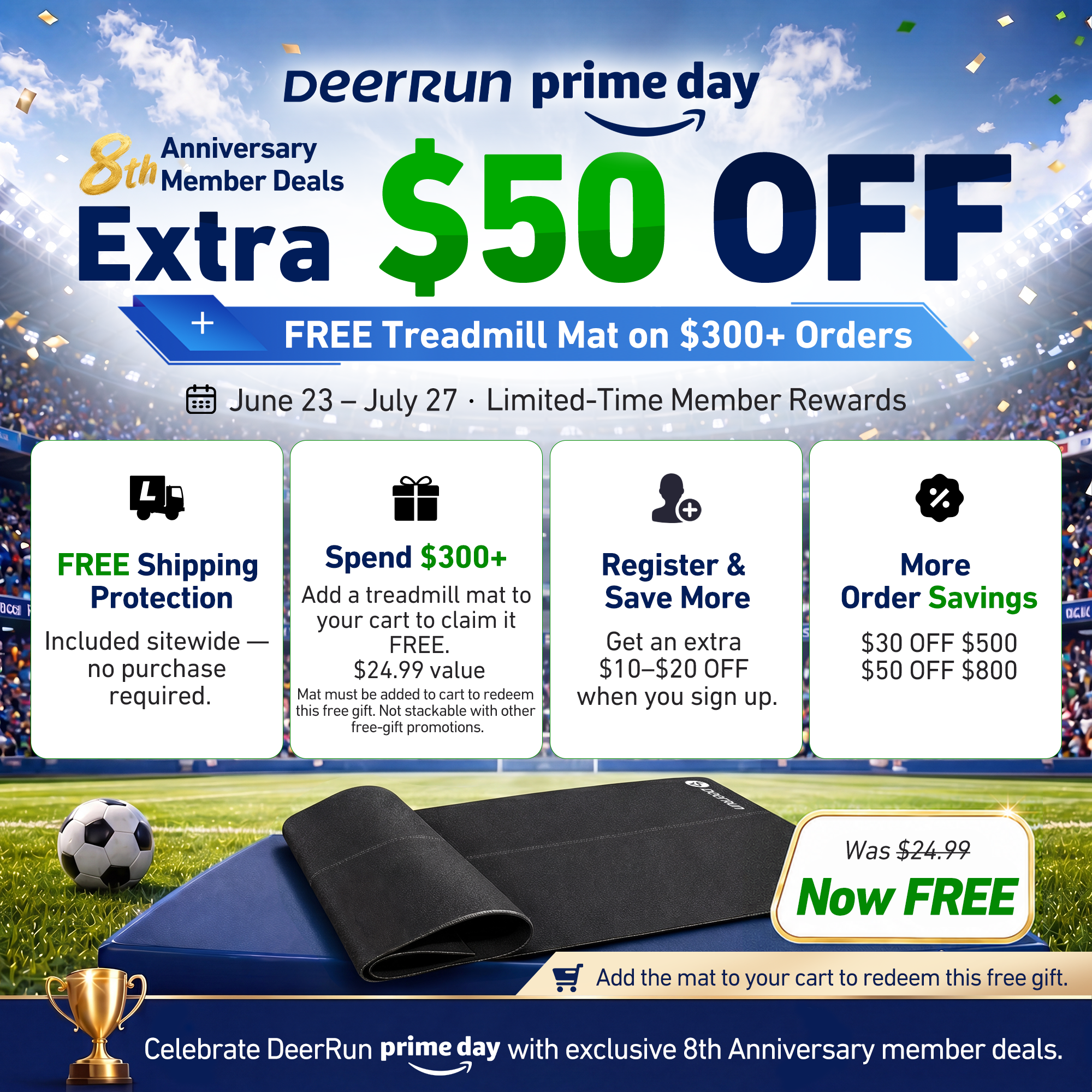 DeerRun X20 Incline Home Treadmill with 15% Auto Incline & Full Running Deck | 400 lbs, 11.3 mph – DeerRun®, view 3