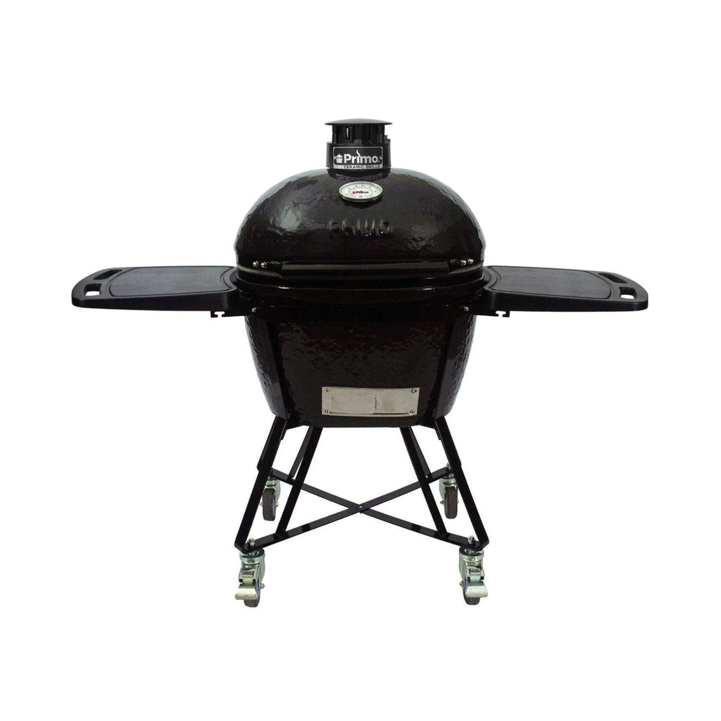 Primo Oval Large 300 All-In-One Ceramic Kamado Grill W/ Cradle, Side Shelves & Stainless Steel Grates [PGCLGC] (SAK21293) – S