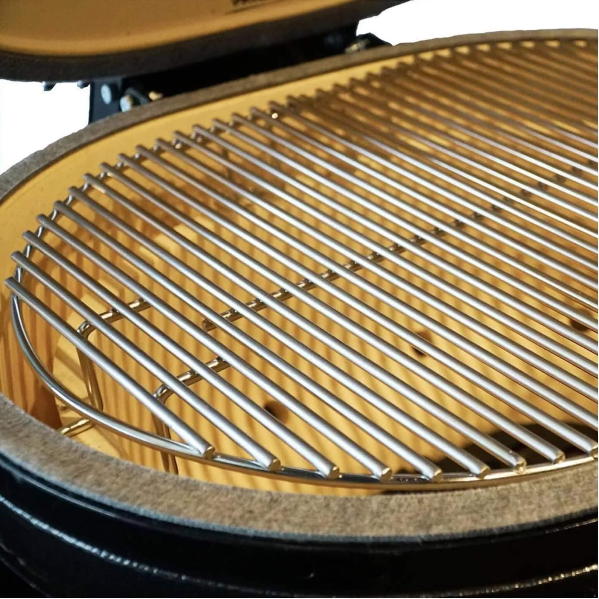 Primo Oval Large 300 All-In-One Ceramic Kamado Grill W/ Cradle, Side Shelves & Stainless Steel Grates [PGCLGC] (SAK21293) – S