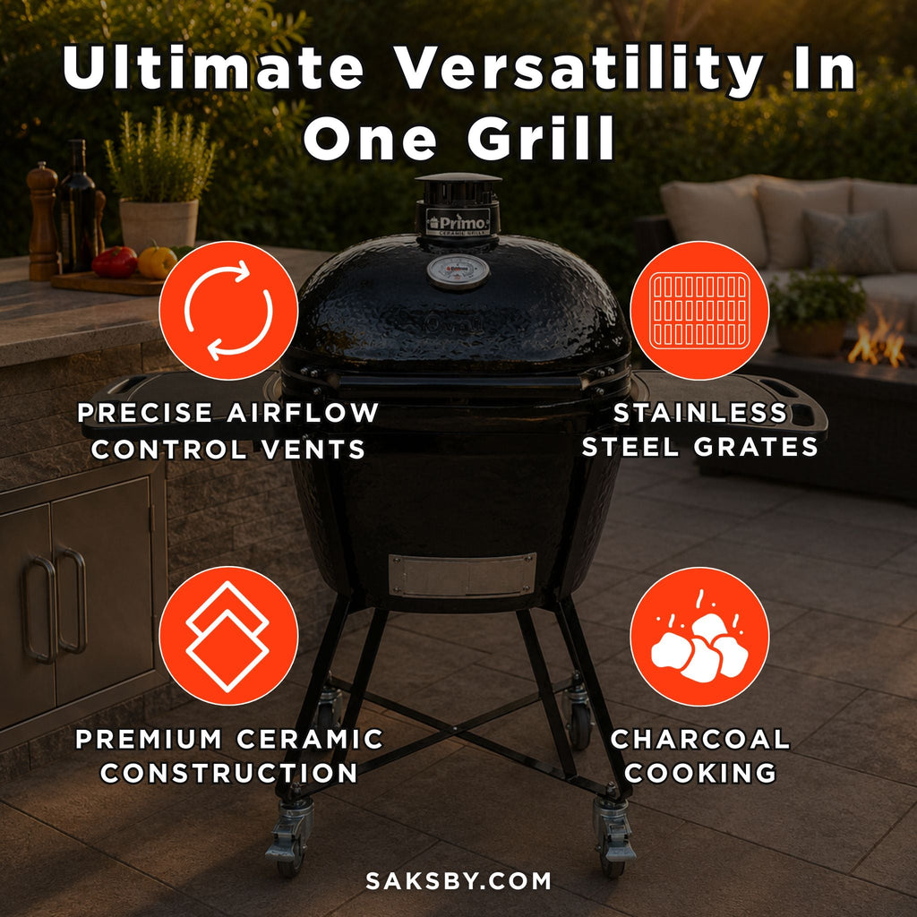 Primo Oval XL 400 All-In-One Kamado Charcoal Grill [PGCXLC] (SAK19358) – SAKSBY WHOLESALE, view 5