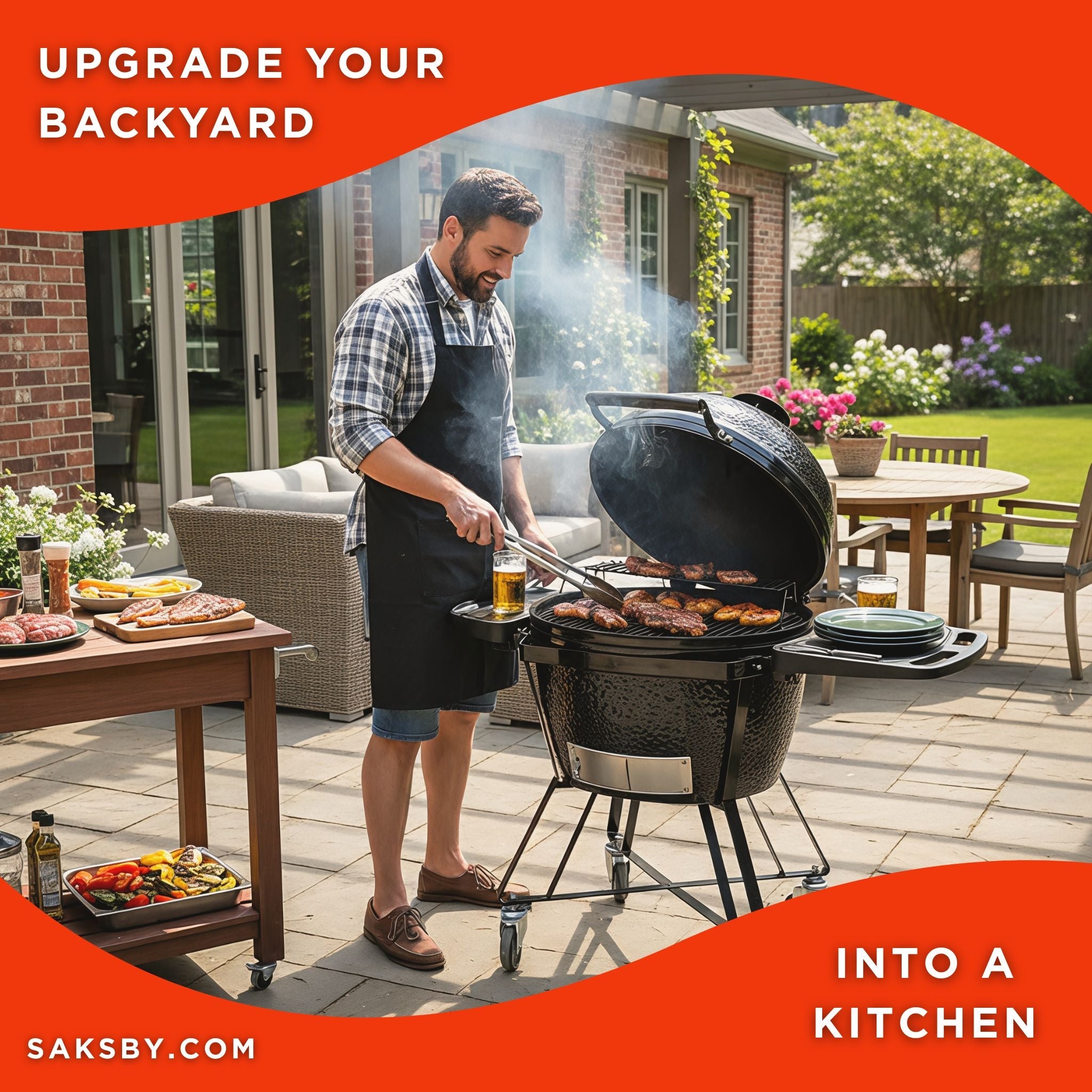 Primo Oval XL 400 All-In-One Kamado Charcoal Grill [PGCXLC] (SAK19358) – SAKSBY WHOLESALE, view 3