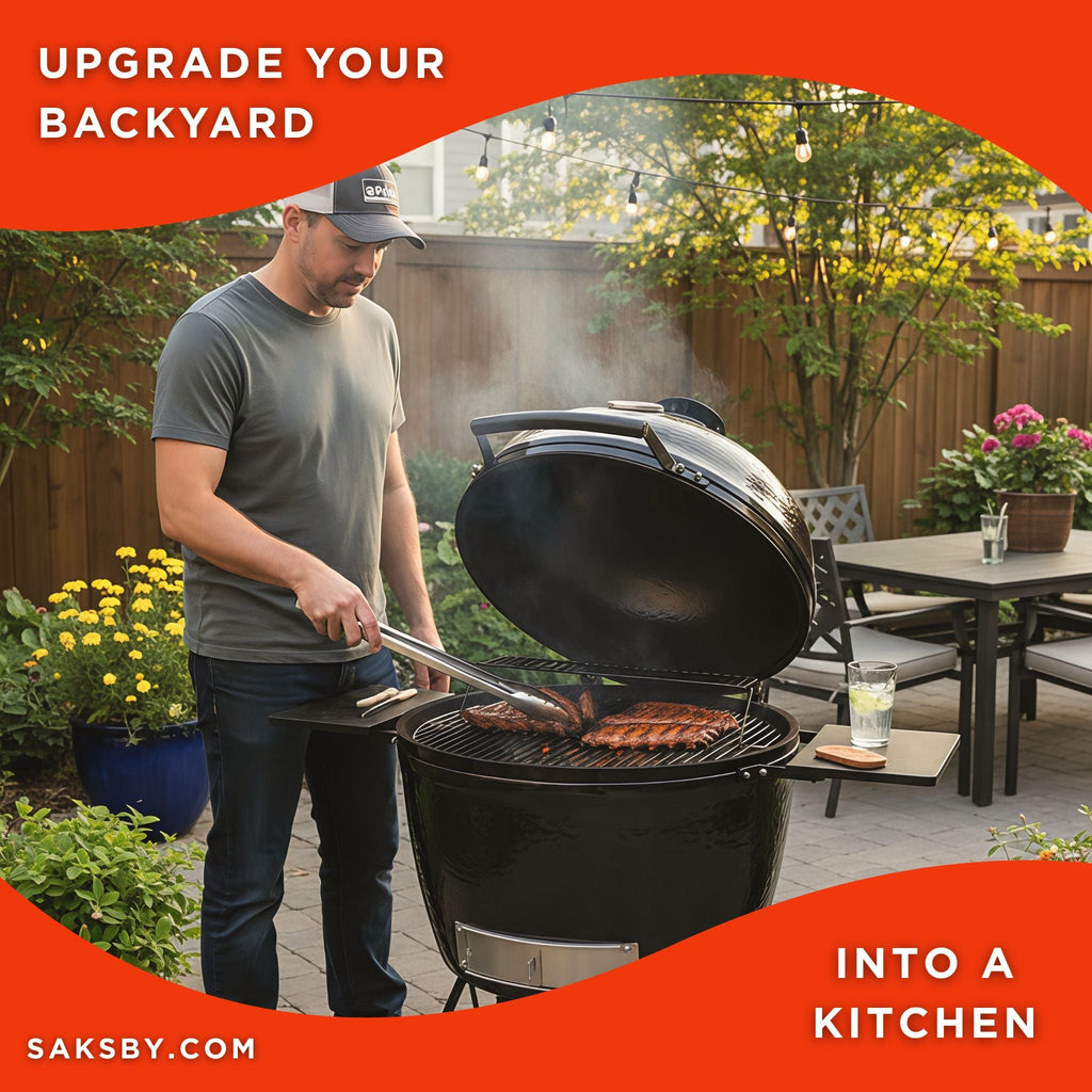 Primo Oval XL 400 Ceramic Kamado BBQ Grill W/ Stainless Steel Grates [PGCXLH] (SAK23100) – SAKSBY WHOLESALE, view 3