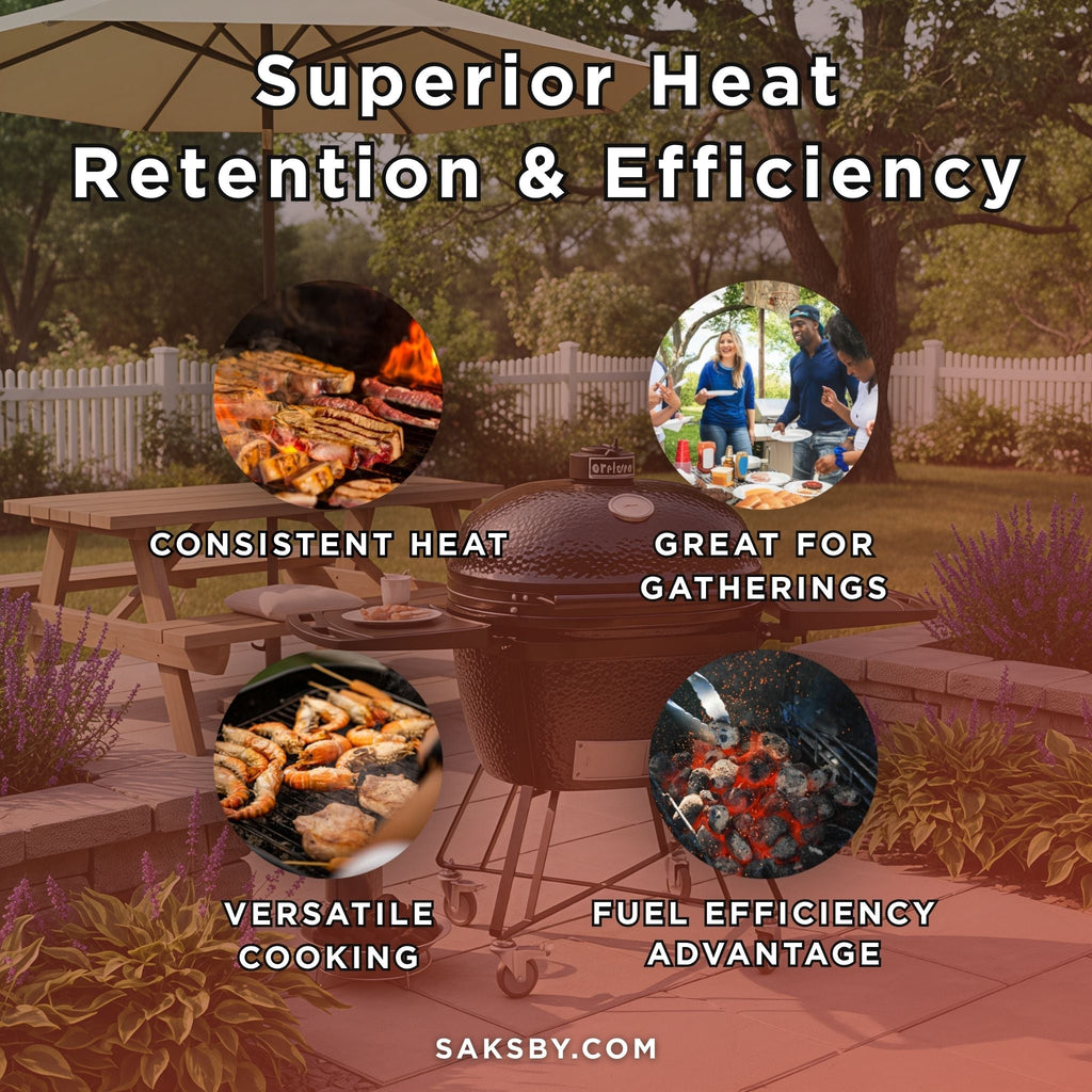 Primo Oval XXL All-In-One Ceramic Charcoal Grill [PGCXXLC] (SAK86742) – SAKSBY WHOLESALE, view 4