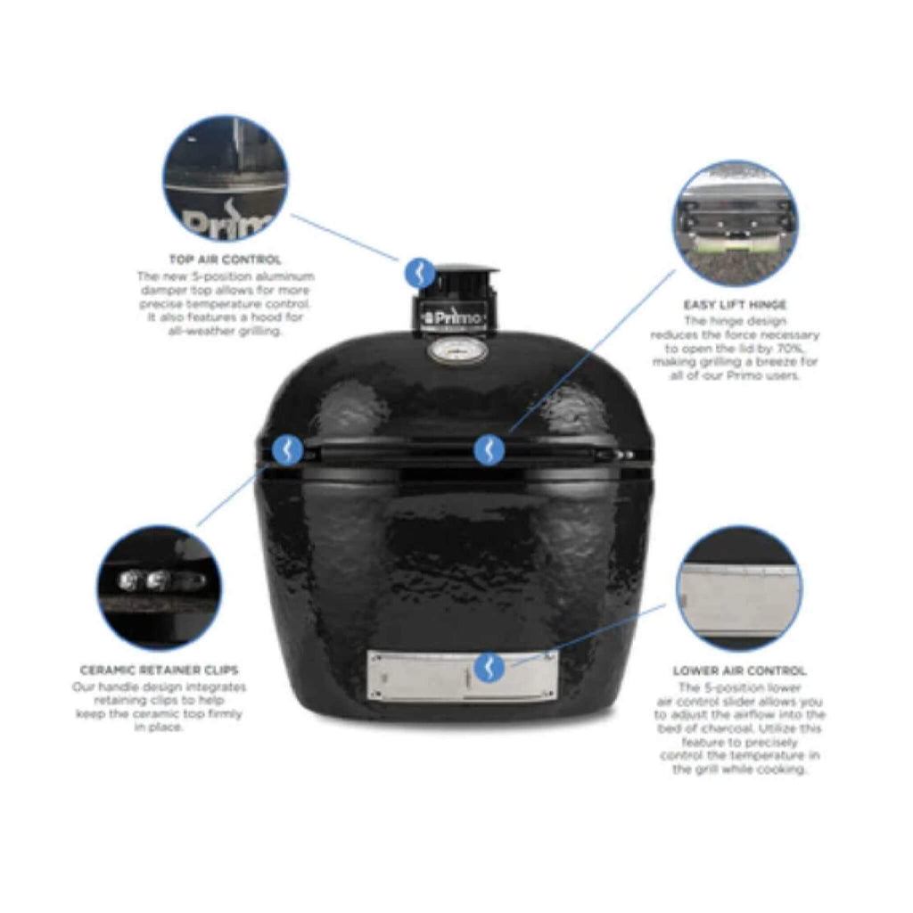 Primo Oval XXL All-In-One Ceramic Charcoal Grill [PGCXXLC] (SAK86742) – SAKSBY WHOLESALE, view 7
