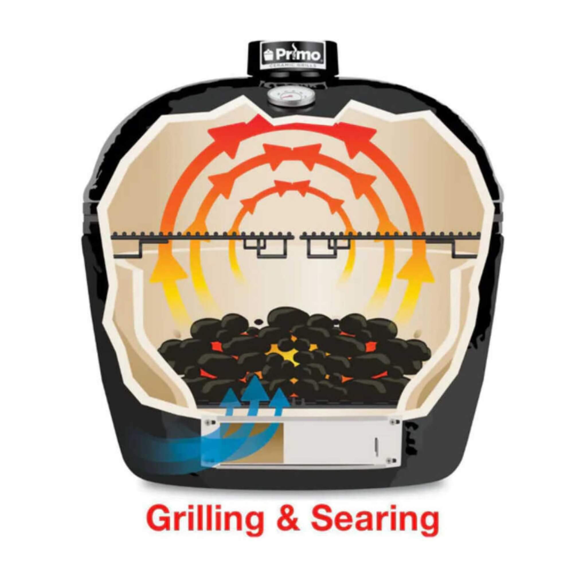 Primo Oval XXL All-In-One Ceramic Charcoal Grill [PGCXXLC] (SAK86742) – SAKSBY WHOLESALE, view 13