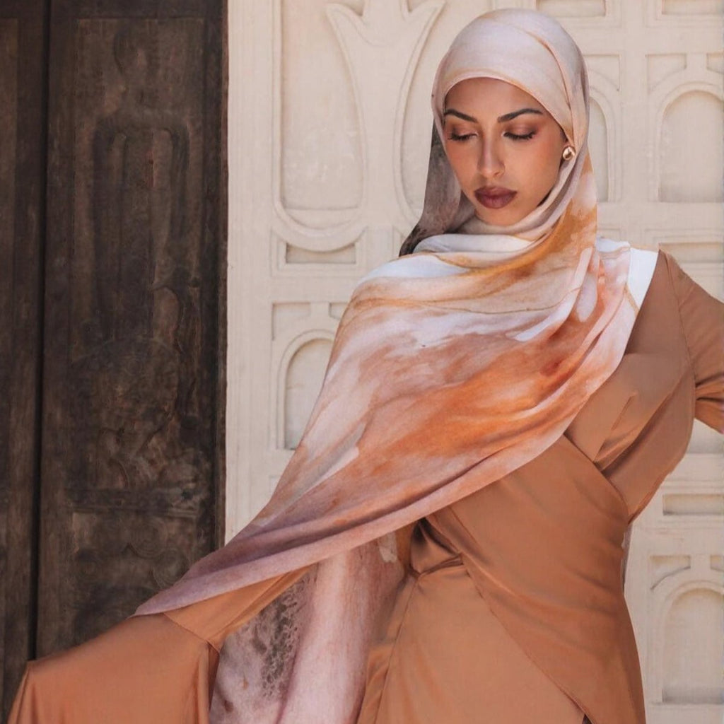 Printed Cotton Hijab Scarf | Soft Breathable Long Headscarf(MH201)