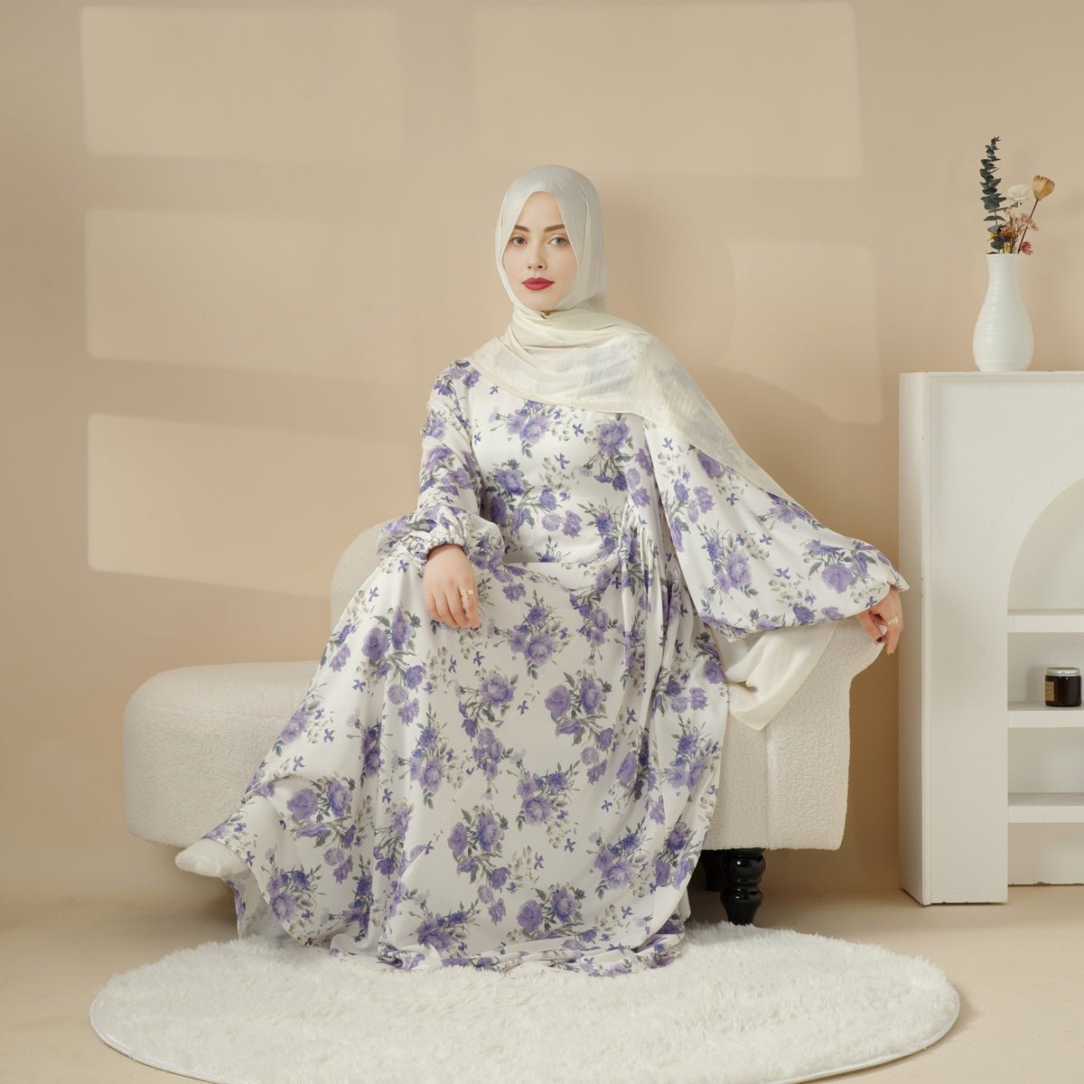 Mariam's Collection Printed Reversible Abaya (MA082) — comparison shot