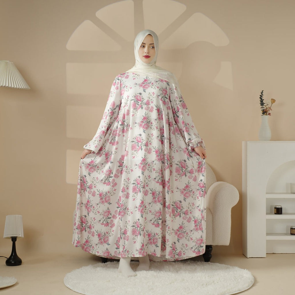 Mariam's Collection Printed Reversible Abaya (MA082) — fabric or material detail
