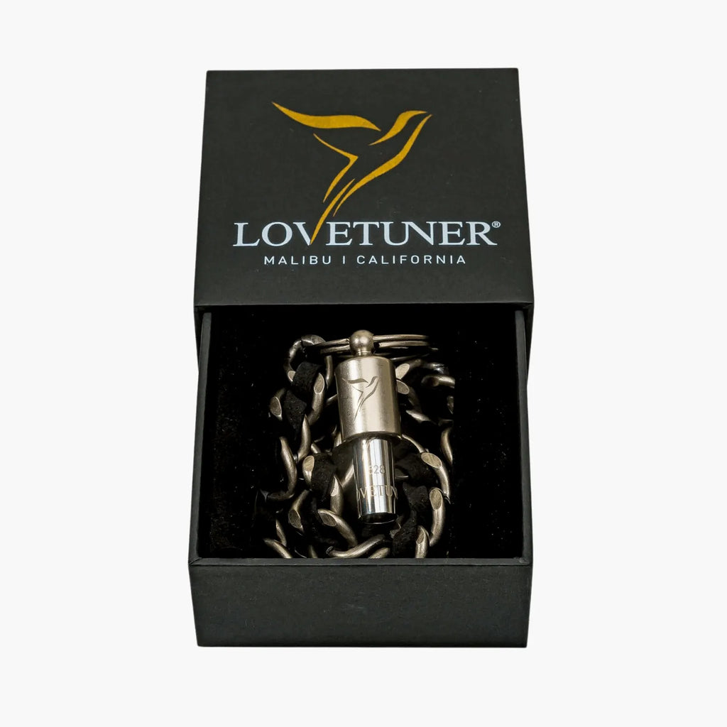 Lovetuner Lovetuner Keychain Silver 528hz Breathing & Meditation Device — detail close-up