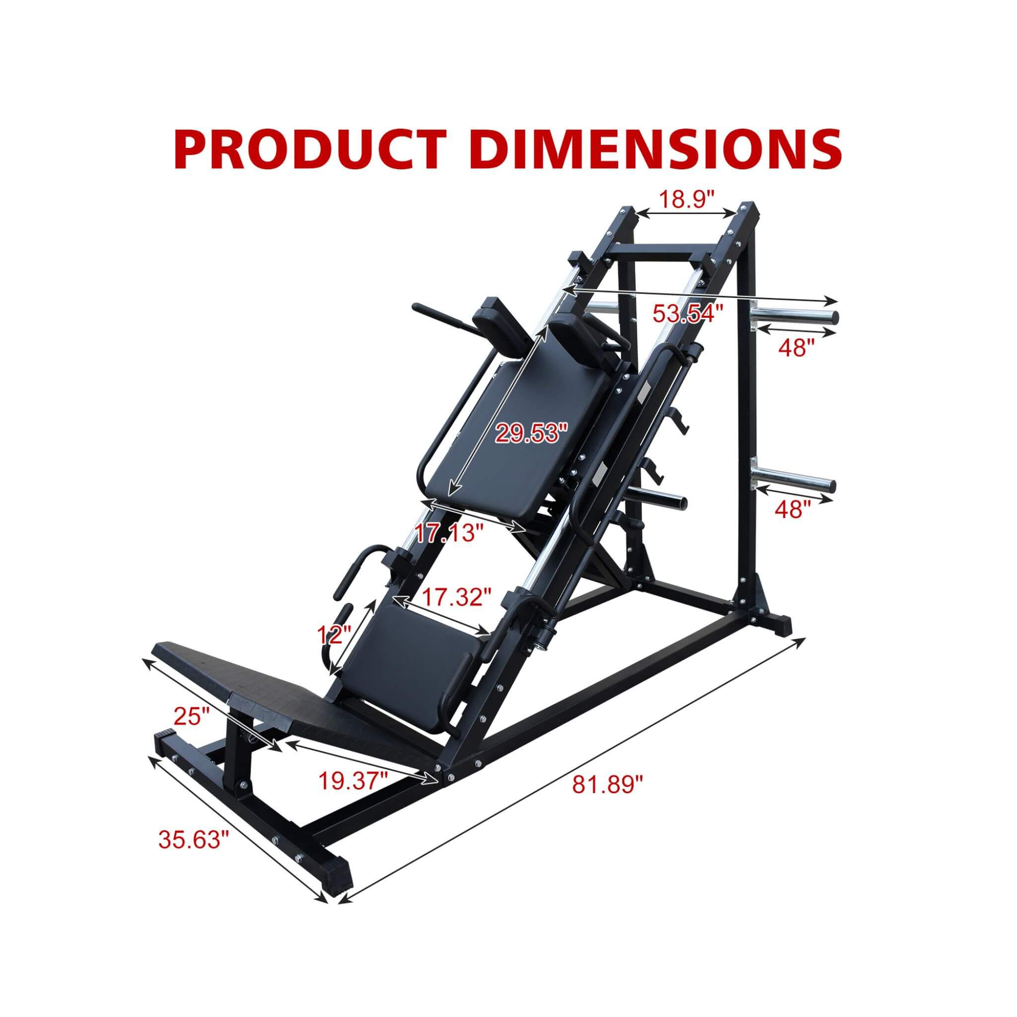 Rovix Professional Adjustable Leg Press Hack Squat Machine For Home Gyms (SAK74330) – SAKSBY WHOLESALE, view 8