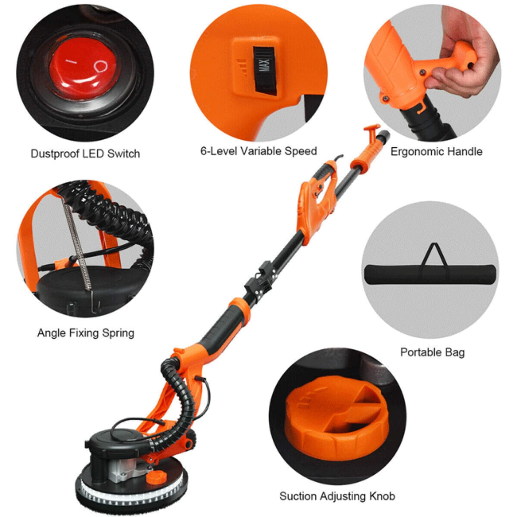 Professional Electric 750W Drywall Ceiling Pole Sander W/ Vacuum (SAK97855) – SAKSBY WHOLESALE, view 6