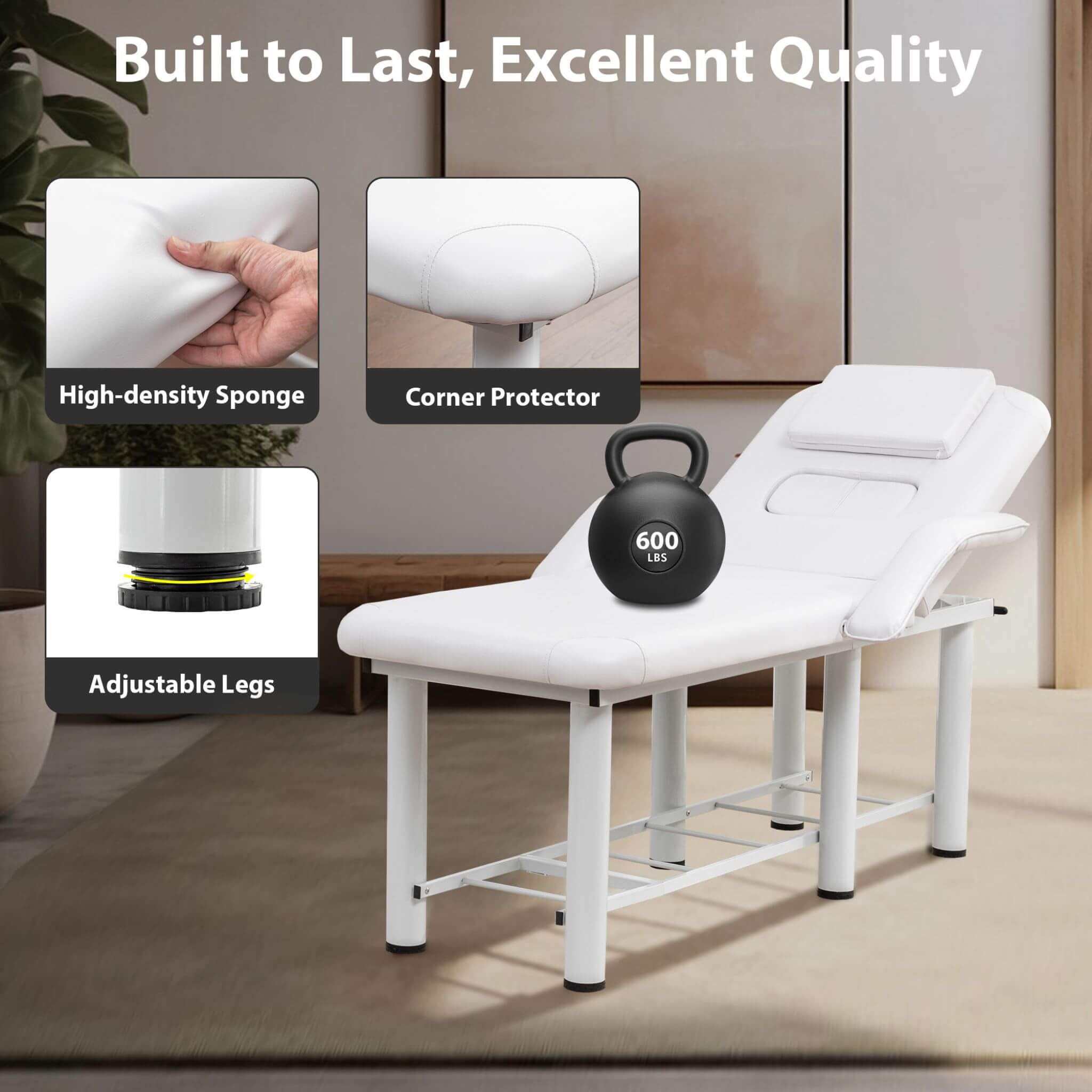 Professional Fully Adjustable Beauty Bed With Underbed Storage And Removable Cushions (SAK46813) – SAKSBY WHOLESALE, view 4