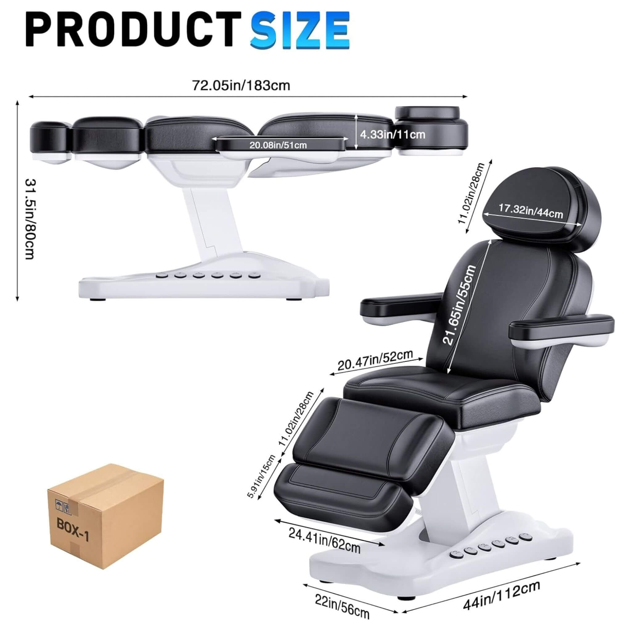 Professional Fully-Electric Massage Table With Lift And Foot Pedal (SAK32659) – SAKSBY WHOLESALE, view 8