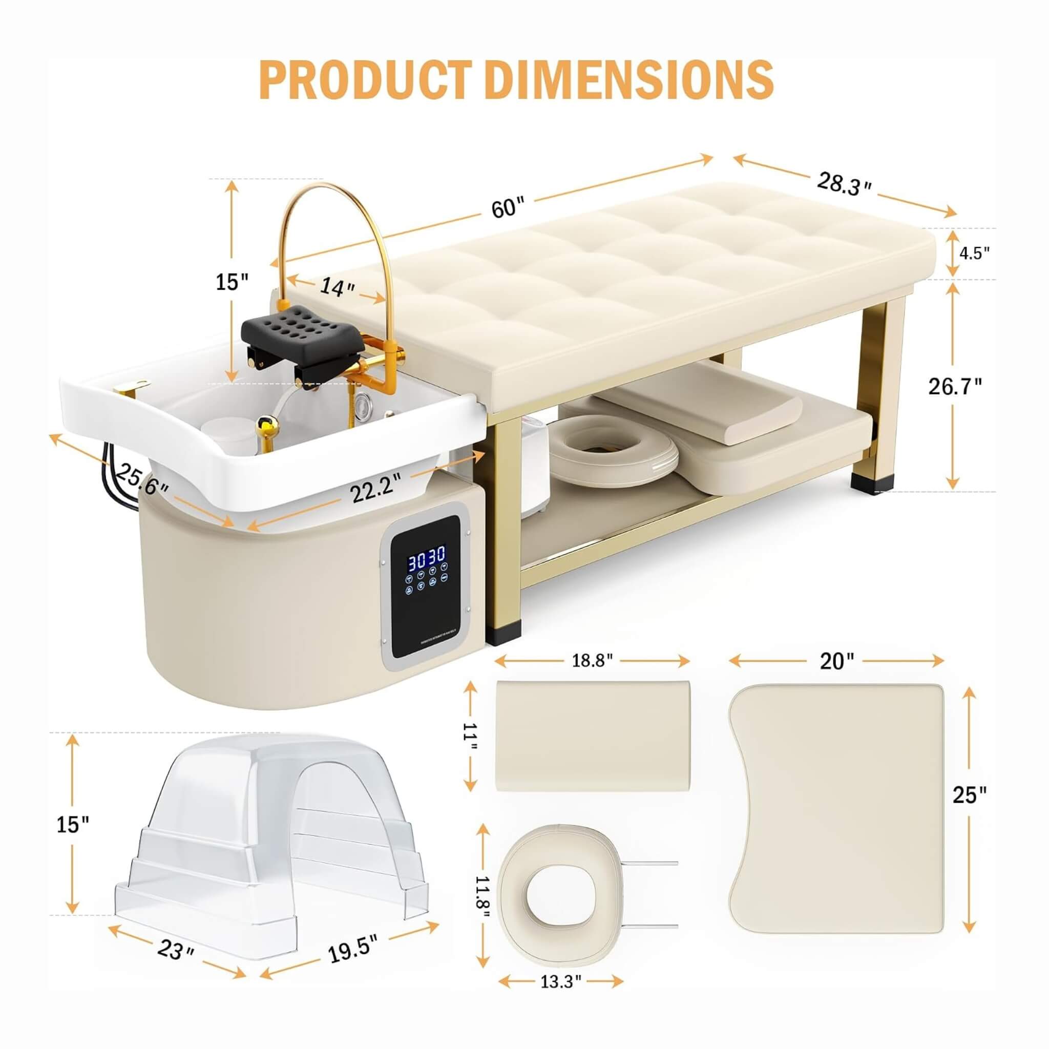 Professional Massage Table With Shampoo Basin And Water Circulation System (SAK24689) – SAKSBY WHOLESALE, view 11