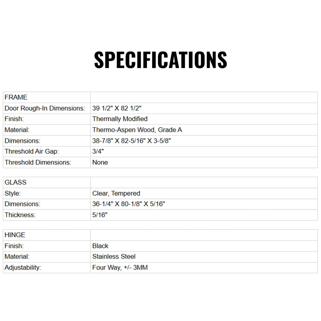 Prosaunas 36X81-Inch Thermo-Aspen Clear ADA Glass Sauna Door (SAK75841) – SAKSBY WHOLESALE, view 6
