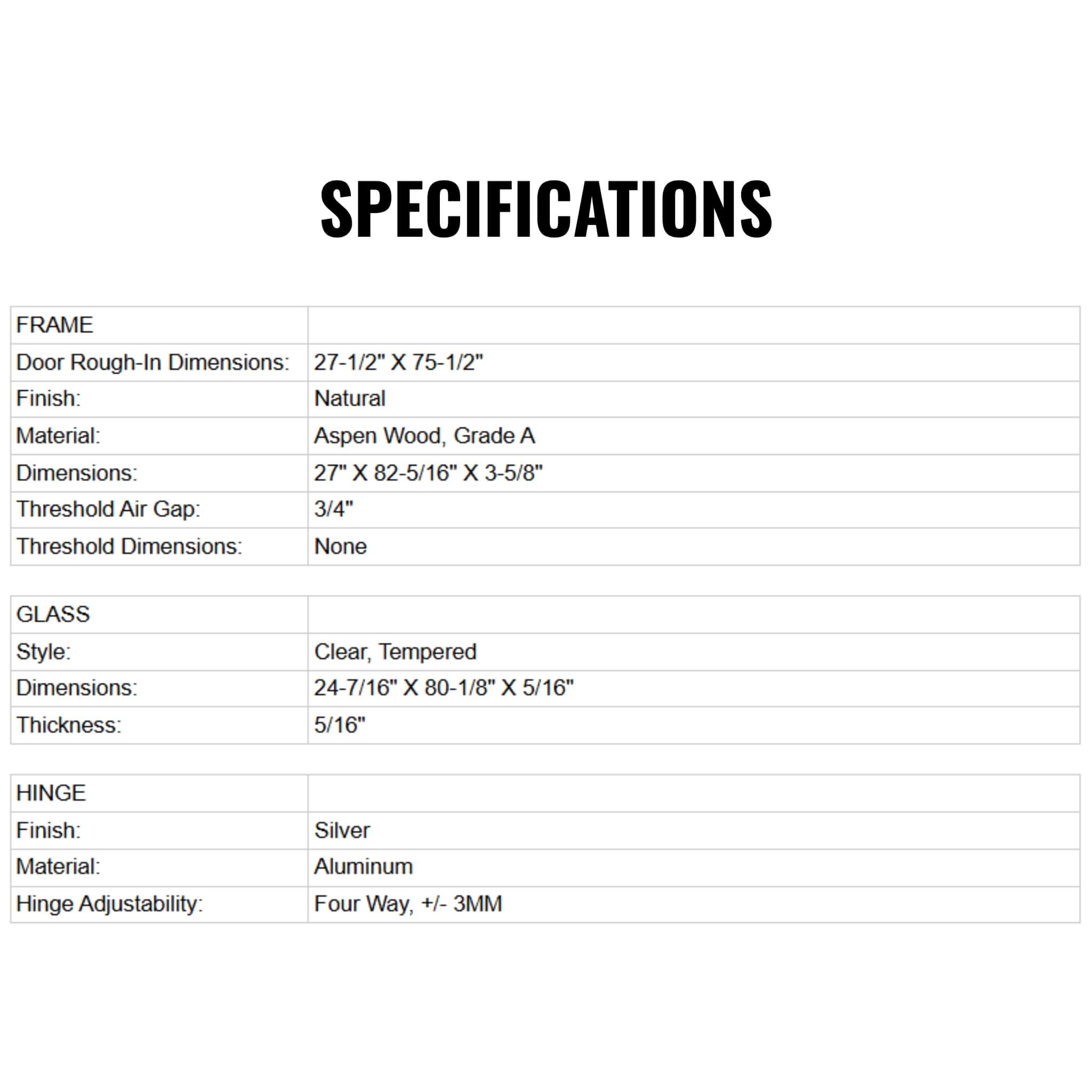 Prosaunas 24X81-Inch Aspen Prehung Clear Glass Sauna Door (SAK81974) – SAKSBY WHOLESALE, view 9