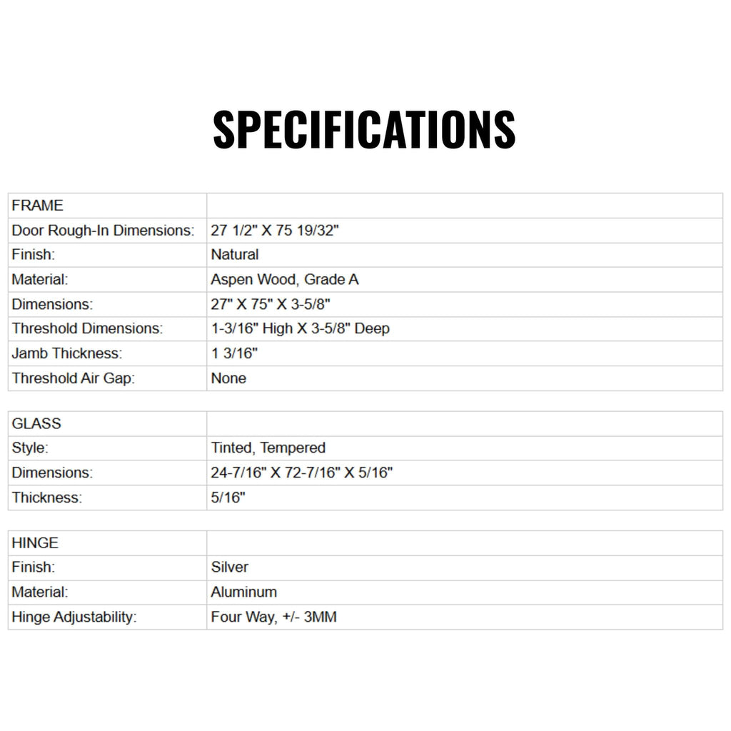 Prosaunas 24X73-Inch Aspen Prehung Tinted Glass Sauna Door (SAK70846) – SAKSBY WHOLESALE, view 9