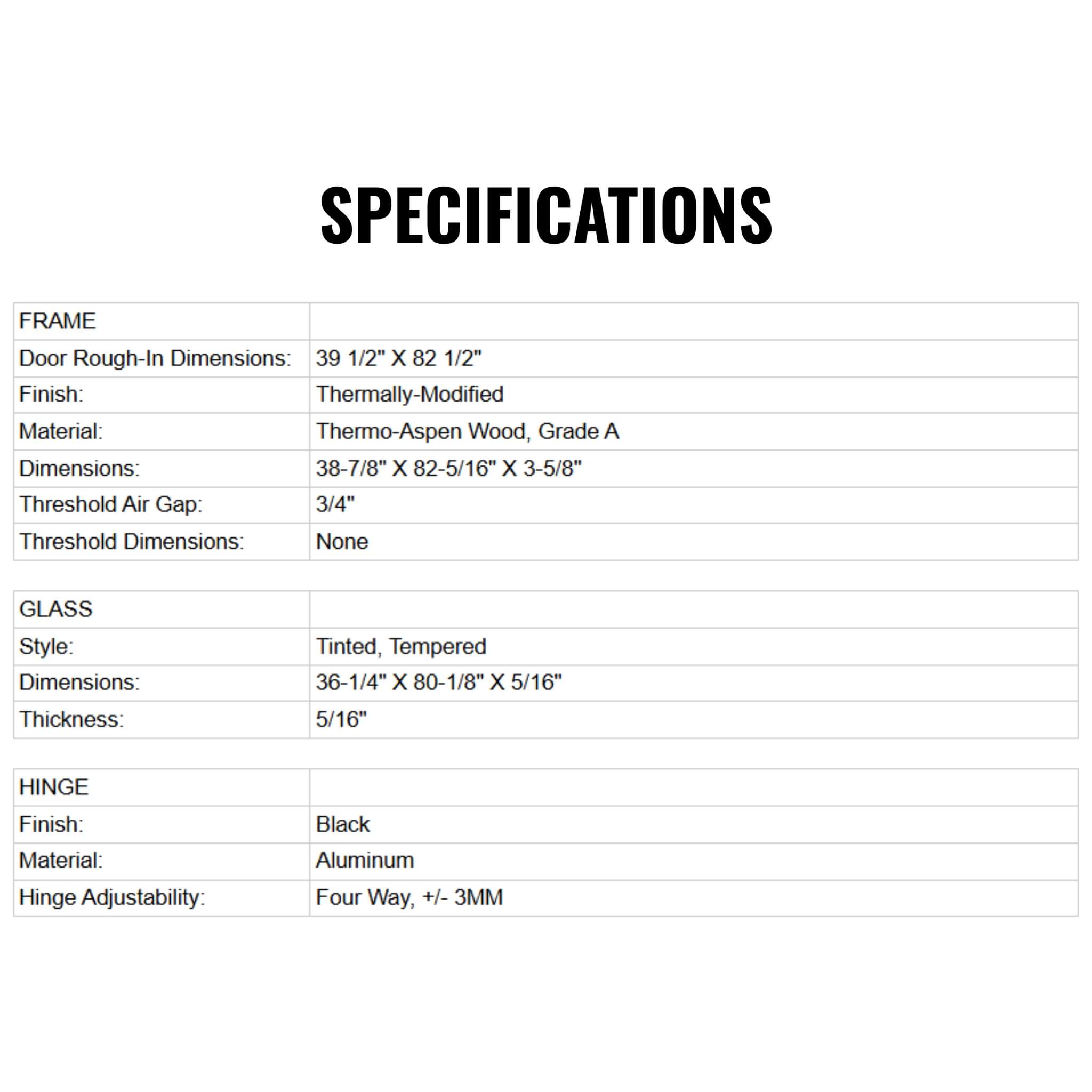 Prosaunas 36X81-Inch Black Alder Prehung ADA Tinted Glass Sauna Door (SAK19732) – SAKSBY WHOLESALE, view 10