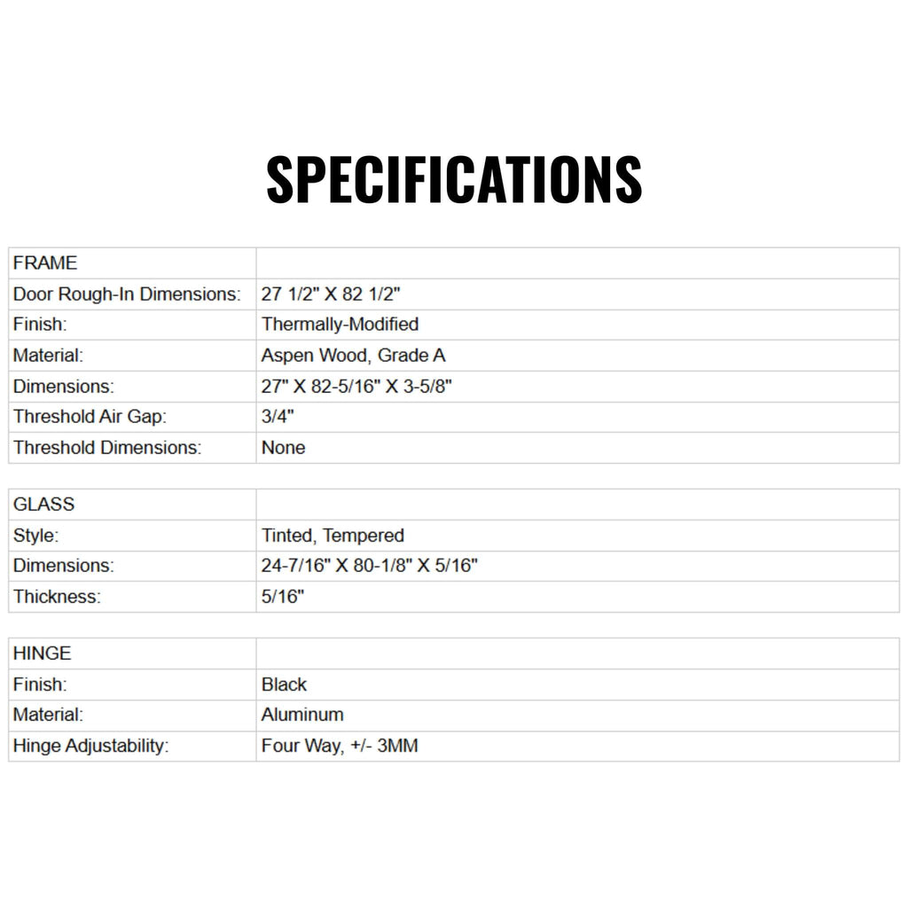 Prosaunas 24X81-Inch Thermo-Aspen Prehung Tinted Glass Sauna Door (SAK81345) – SAKSBY WHOLESALE, view 9