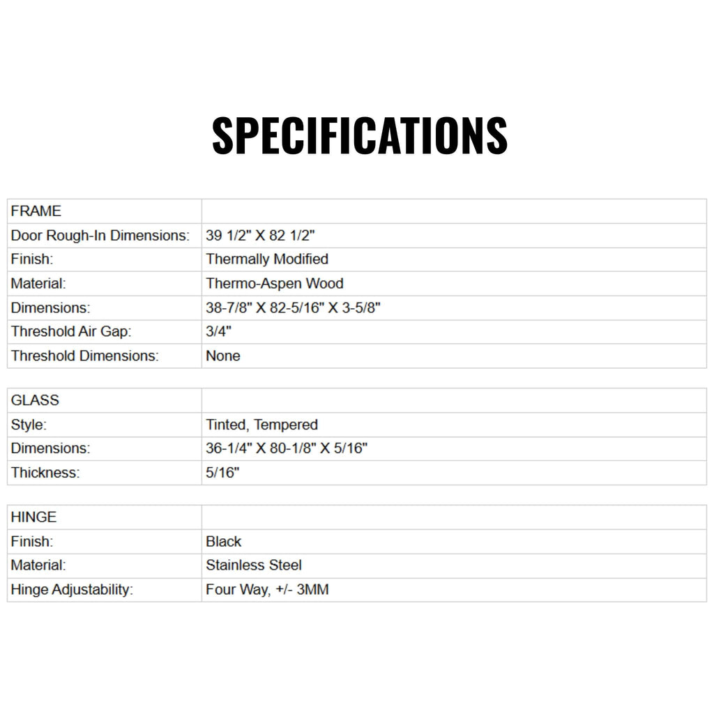 Prosaunas 36X81-Inch Thermo-Aspen Tinted Prehung ADA Glass Sauna Door (SAK15283) – SAKSBY WHOLESALE, view 9