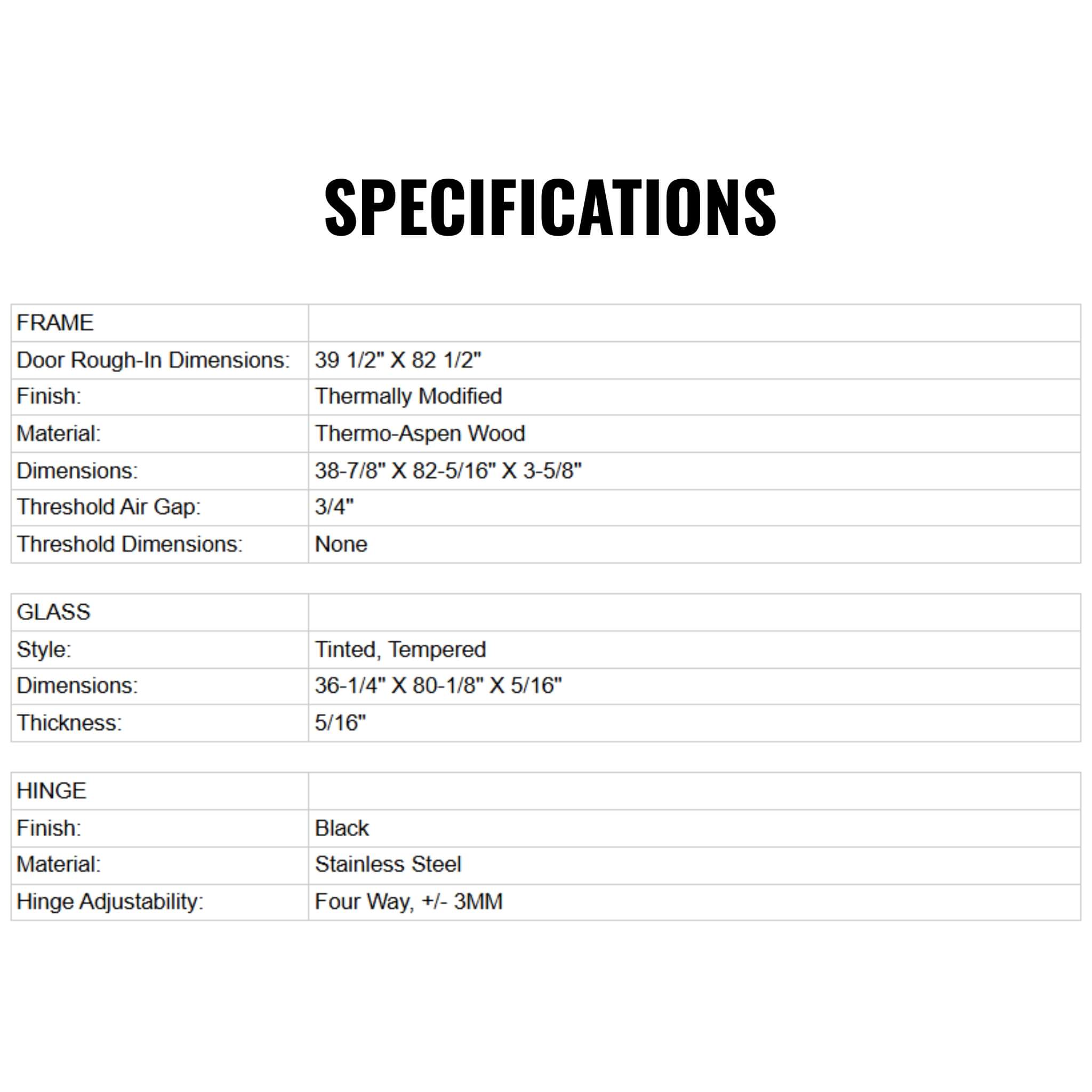Prosaunas 36X81-Inch Thermo-Aspen Tinted Prehung ADA Glass Sauna Door (SAK15283) – SAKSBY WHOLESALE, view 9