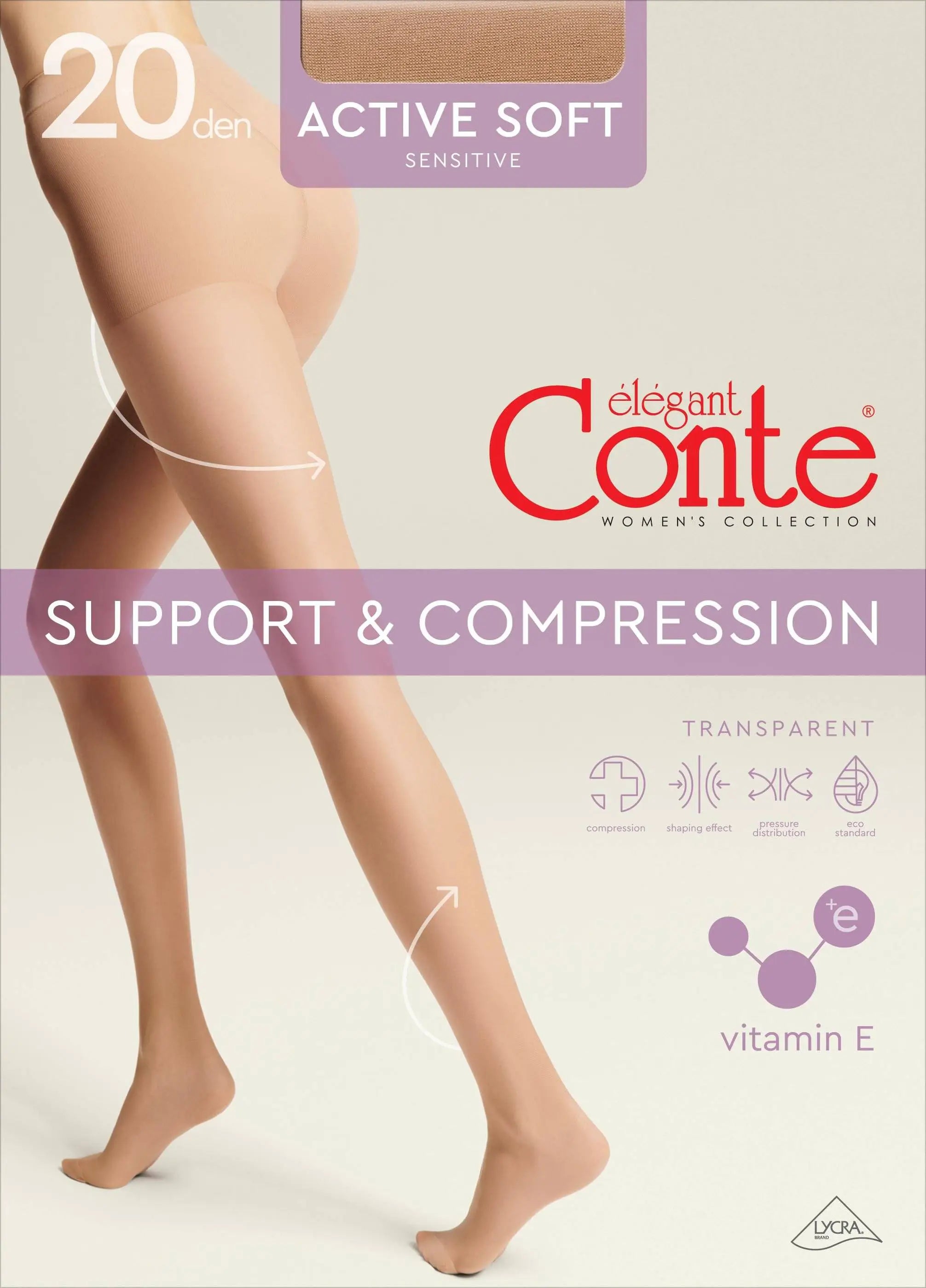 TheRanok.com Tights Conte Active Soft 20 Den - Shaping Support with Vitamin E — alternative angle