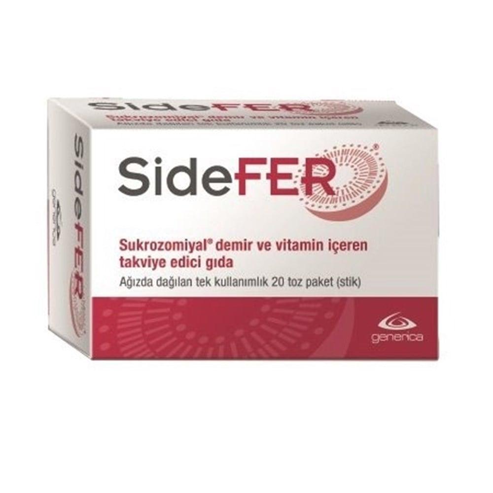 SideFER Iron & Vitamin Supplement Powder - 20 Sachets - Boosts Energy & Immunity