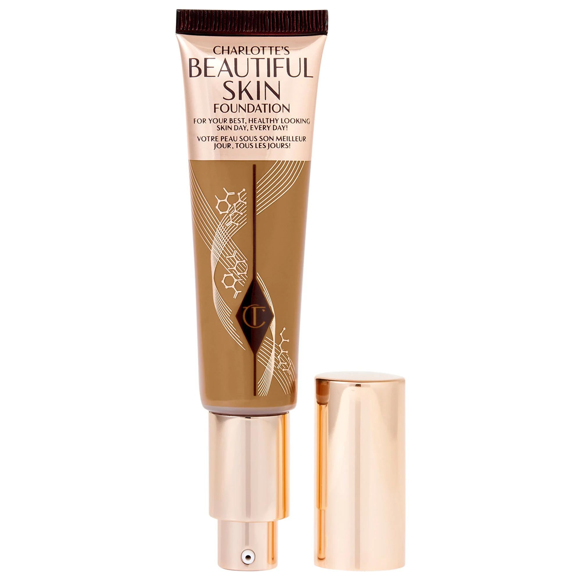 Charlotte Tilbury Beautiful Skin Medium Coverage Liquid Foundation with Hyaluronic Acid - Vegan, Cruelty-Free, 16-Hour Wear