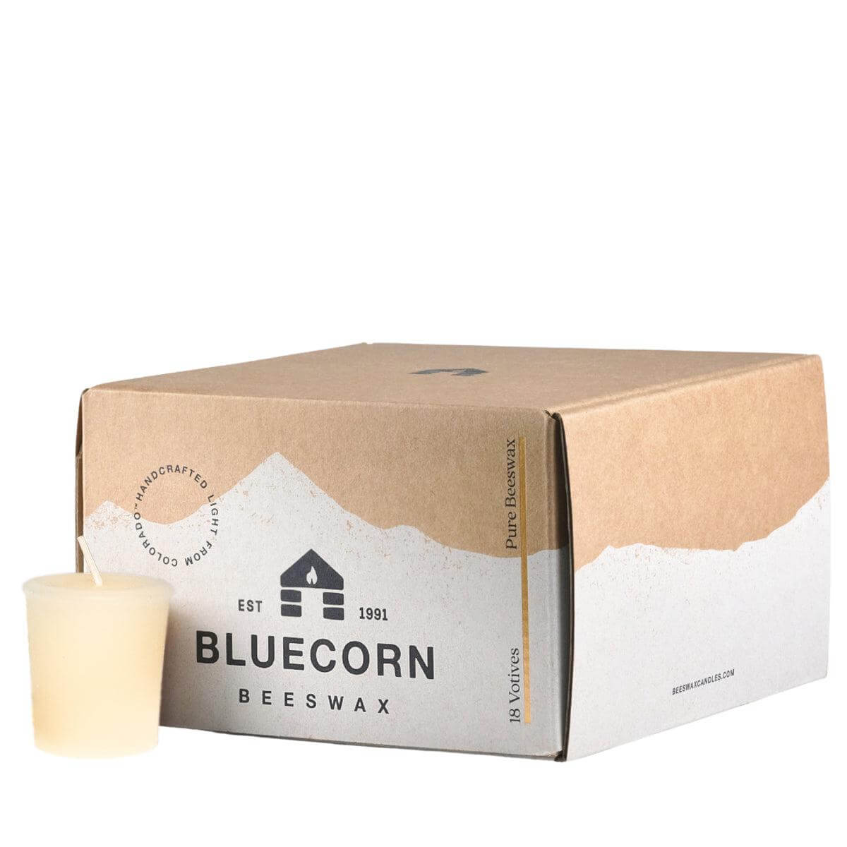Bluecorn Candles Pure Beeswax Votive Candles — texture detail
