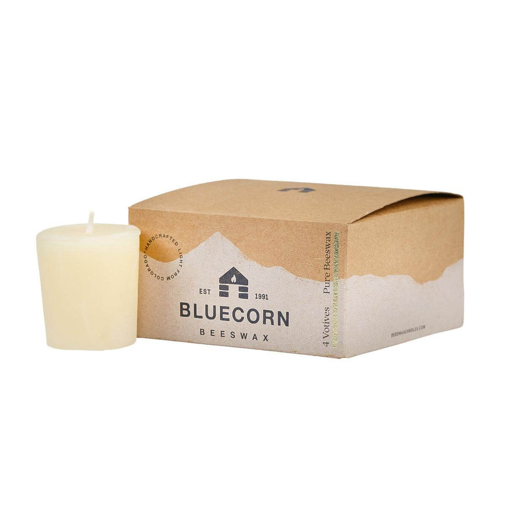 Bluecorn Candles Pure Beeswax Votive Candles — in-use context