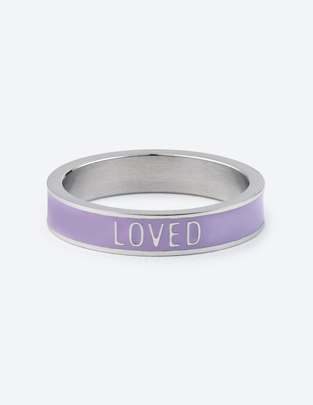 Elevated Faith Lavender Enamel Loved Ring — main product shot