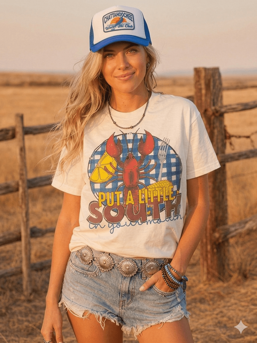 Wild Junkie Put A Little South In Your Mouth Graphic Tee — construction detail