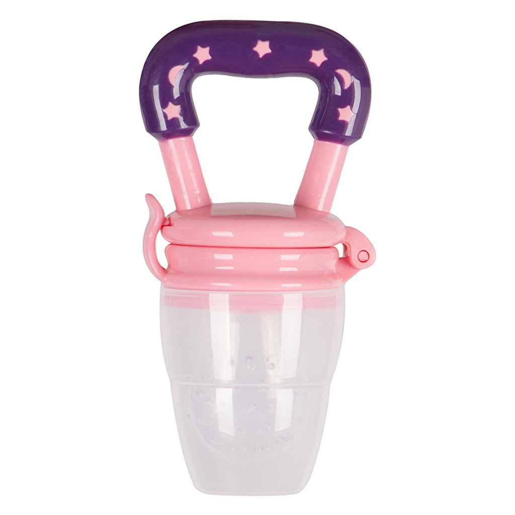 Sevi Bebe Silicone Baby Fruit Feeder & Teether: Safe Introduction to Fruit, Soothes Teething Pain - Pink, EN14372 Compliant