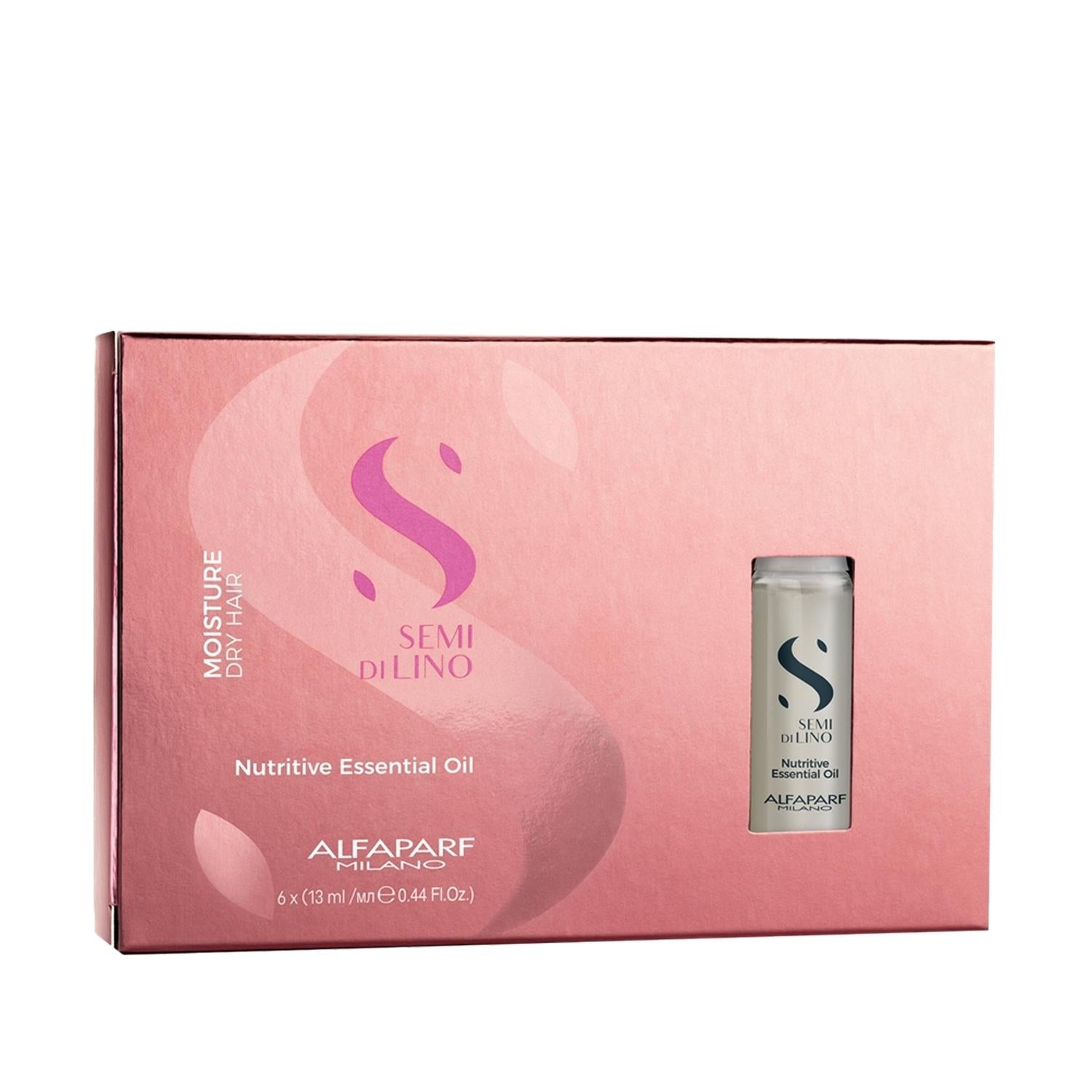 Alfaparf Semi Di Lino Moisture Nutritive Essential Oil 6x13 ml - Nourishing Hair Care for Dry & Damaged Hair