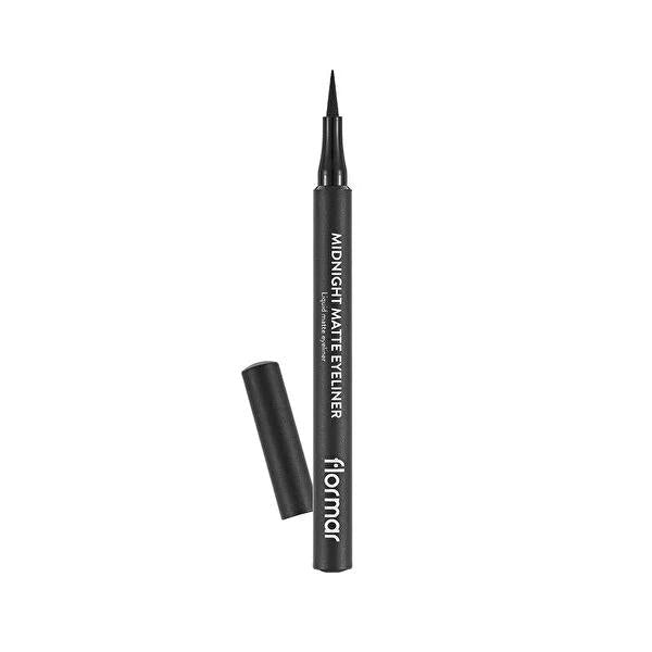 Flormar Midnight Matte Eyeliner - Precise Liquid Eyeliner Pen for Dramatic Black Look