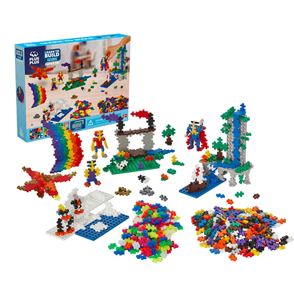 Plus Plus Construction Toy Set - 1200 Piece Creative Building Blocks for Kids, Develops Fine Motor Skills & Problem-Solving Abilities