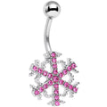 BodyCandy Pink Gem Wonderful Winter Snowflake Belly Ring — main product shot