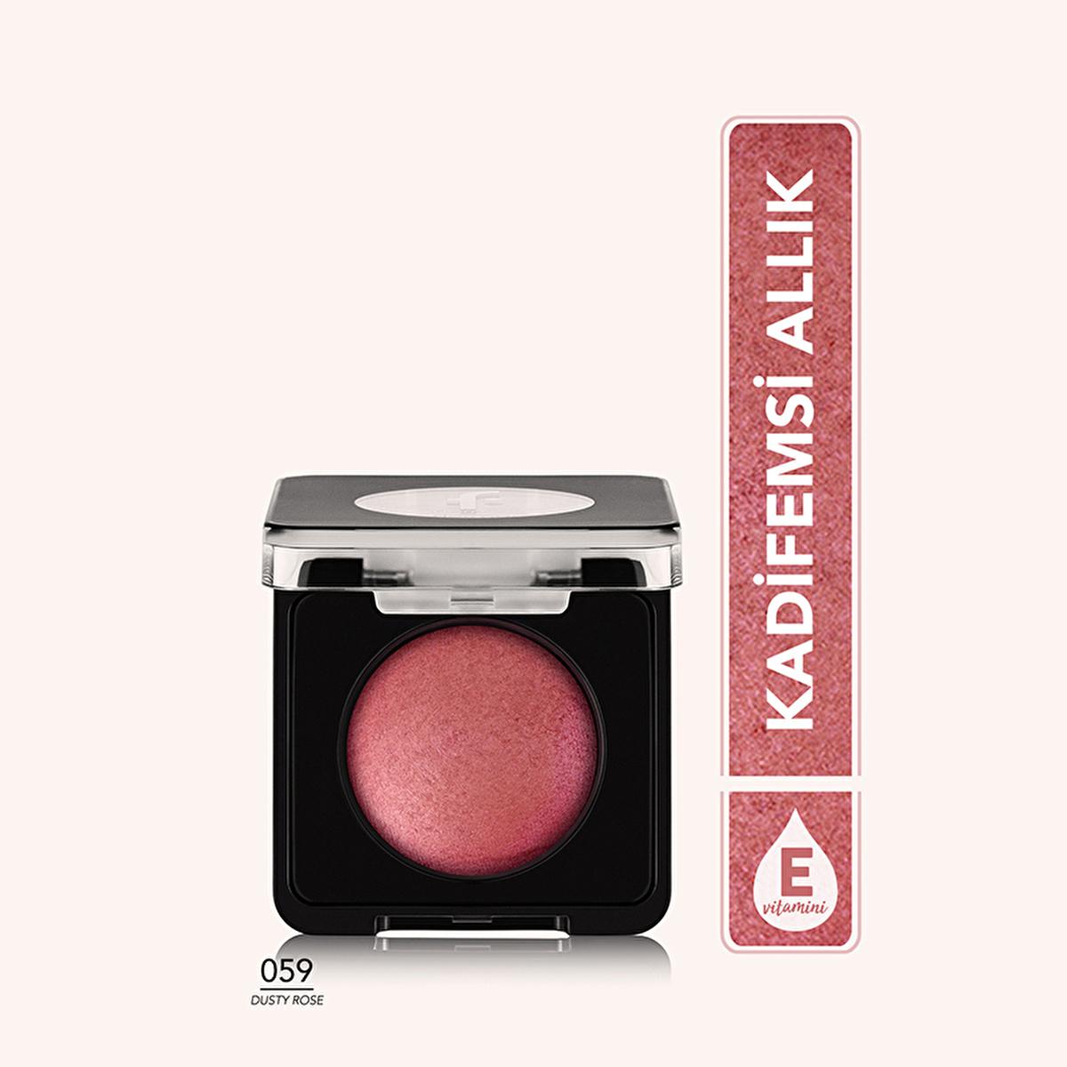 Flormar Baked Blush-On 059 Dusty Rose: High Pigment, Long Lasting, Vitamin E - Shimmer & Matte Blush for Radiant Skin