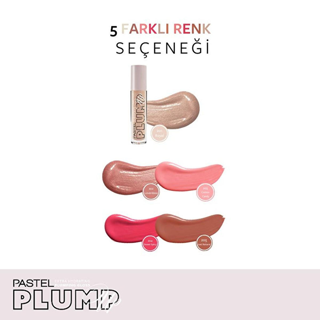 Pastel Profashion Plump Up Extra Hydrating Plumping Gloss 201 - Cruelty-Free Vegan Lip Gloss for Fuller Lips