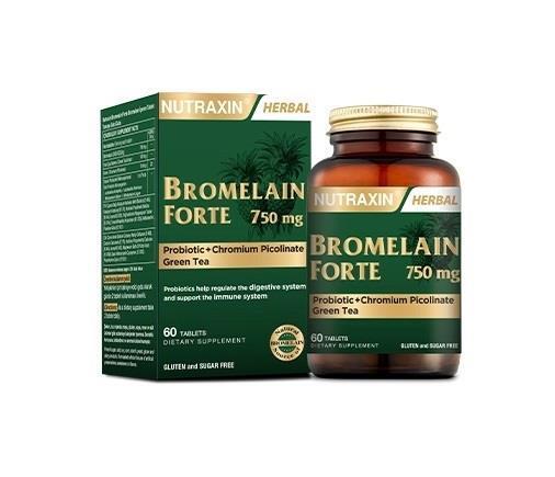 Nutraxin Bromelain Forte 60 Tablets - Digestive Health & Immune System Support Supplement