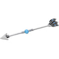 BodyCandy Southwestern Blue Orb Feather Tailed Spear Industrial Barbell 37mm — main product shot