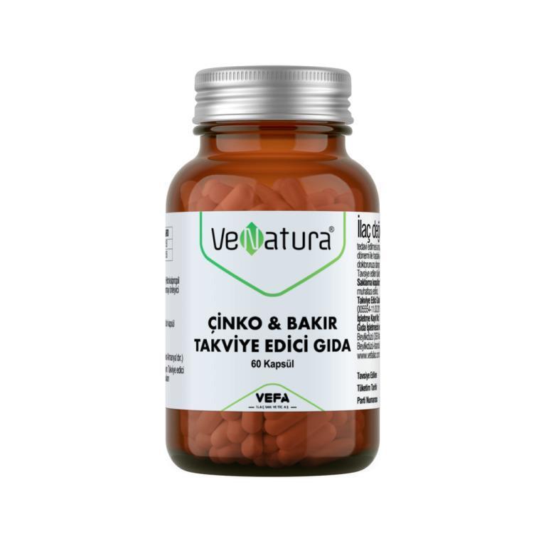 VeNatura Zinc & Copper Supplement: Boost Immunity & Balance Minerals - High Absorption Zinc Picolinate & Copper Sulfate - 60 Capsules