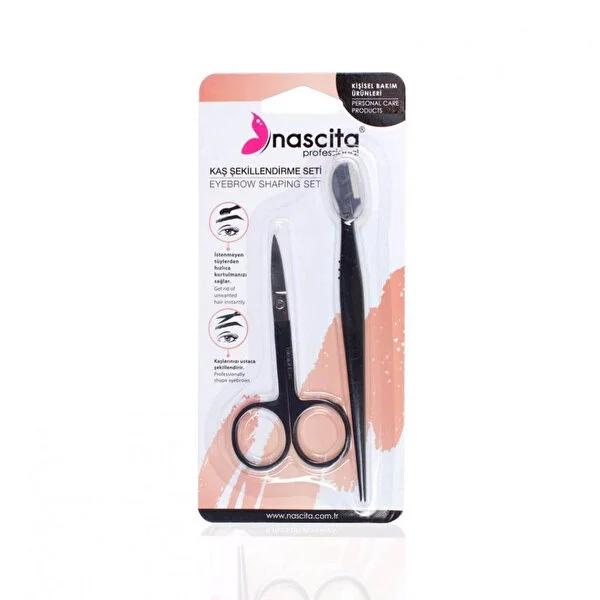 Nascita Eyebrow Shaping Set - Portable 2-Piece Eyebrow Razor & Scissors for Precise Grooming