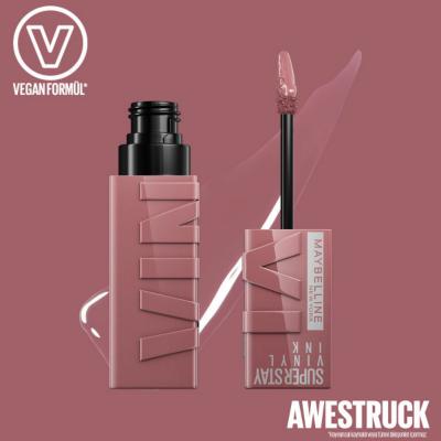 Maybelline Super Stay Vinyl Ink: 16HR Glossy Liquid Lipstick - 110 Awestruck Red. Non-Transfer, Long Lasting Maybelline Lipstick