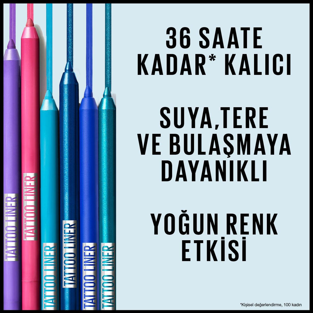 Maybelline Tattoo Liner Gel Eyeliner 301 Purple Pop - Long-Lasting, Waterproof Eyeliner for Vibrant Eye Makeup