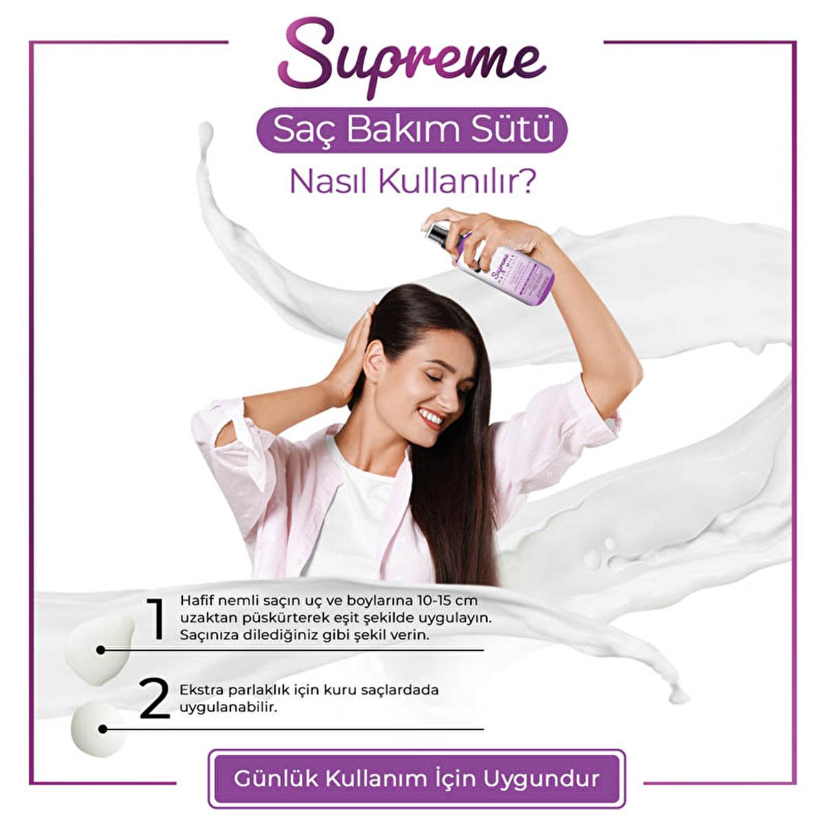 Morfose Supreme Hair Care Milk - Vegan Collagen & Herbal Keratin Hair Treatment, Lightweight Hydration & Heat Protection - 10.14 fl oz